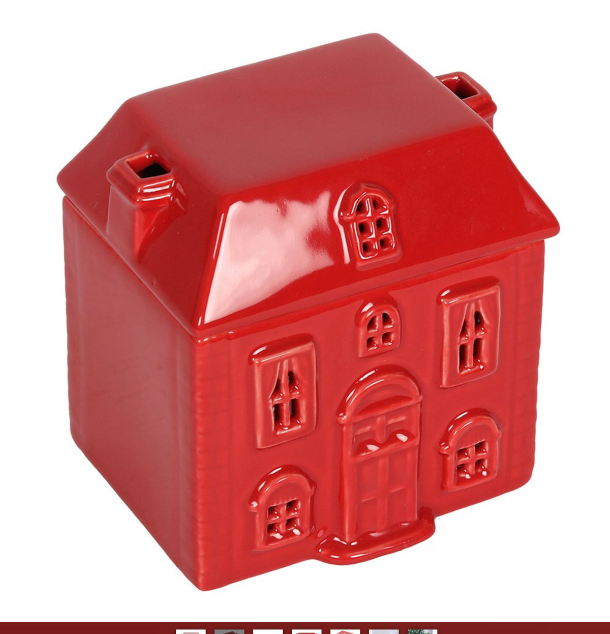 Christmas Red Ceramic House Burner